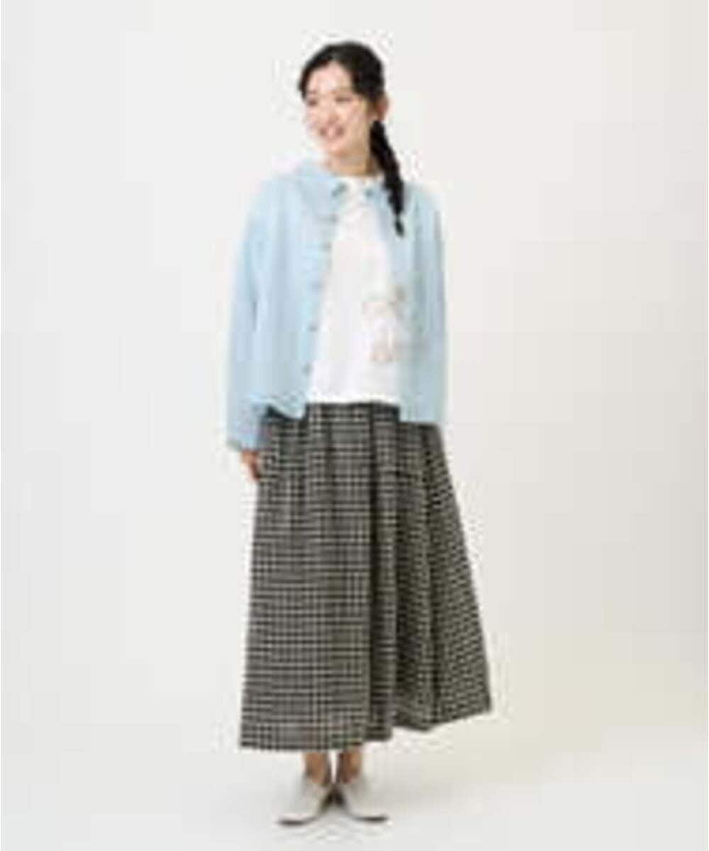 NGBGE45250 GIANNI LO GIUDICE(ジャンニ ロ ジュディチェ) [洗える]塩縮加工ダイヤ柄ブラウス ライトブルー