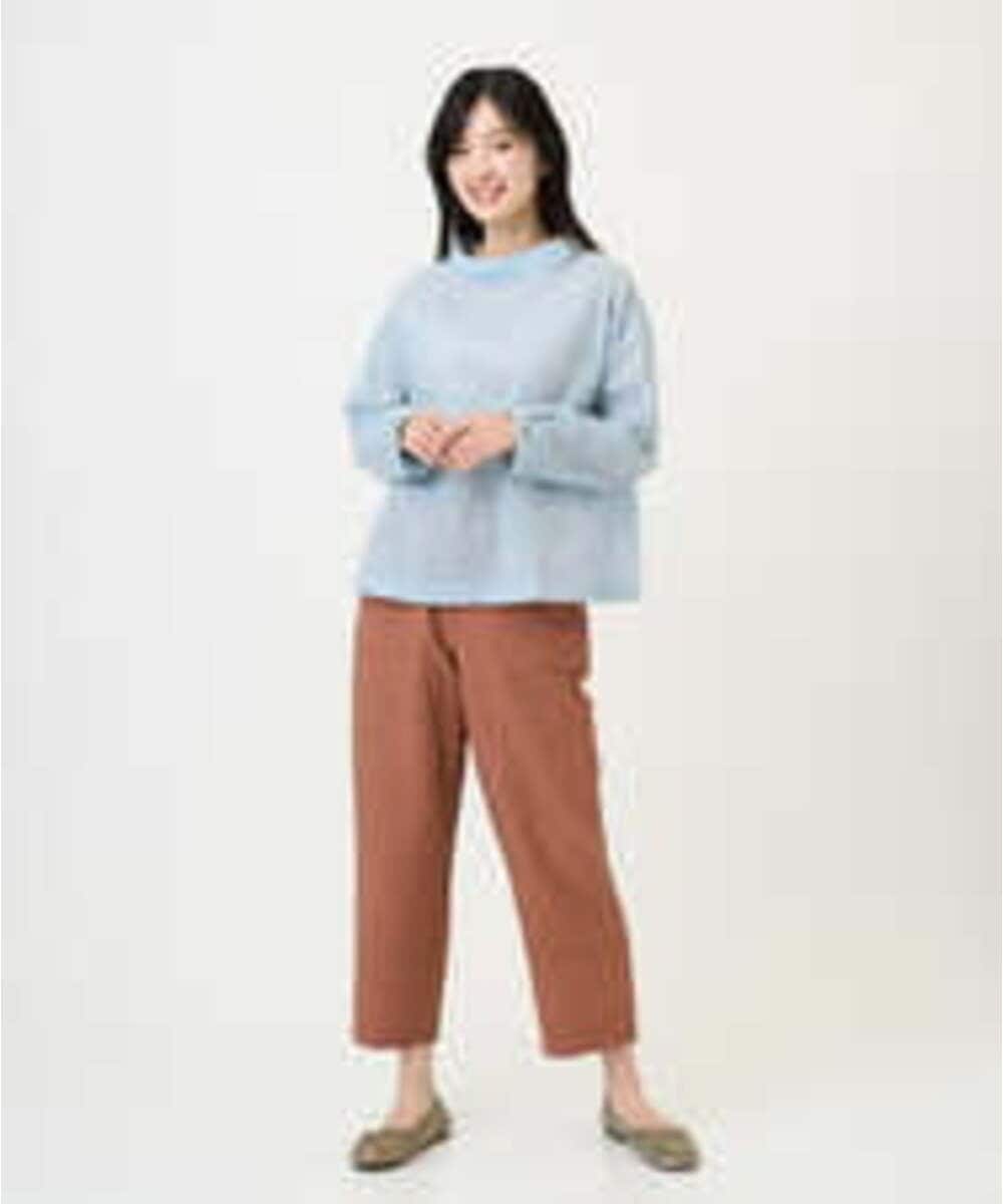 NGBGE45250 GIANNI LO GIUDICE(ジャンニ ロ ジュディチェ) [洗える]塩縮加工ダイヤ柄ブラウス ライトブルー