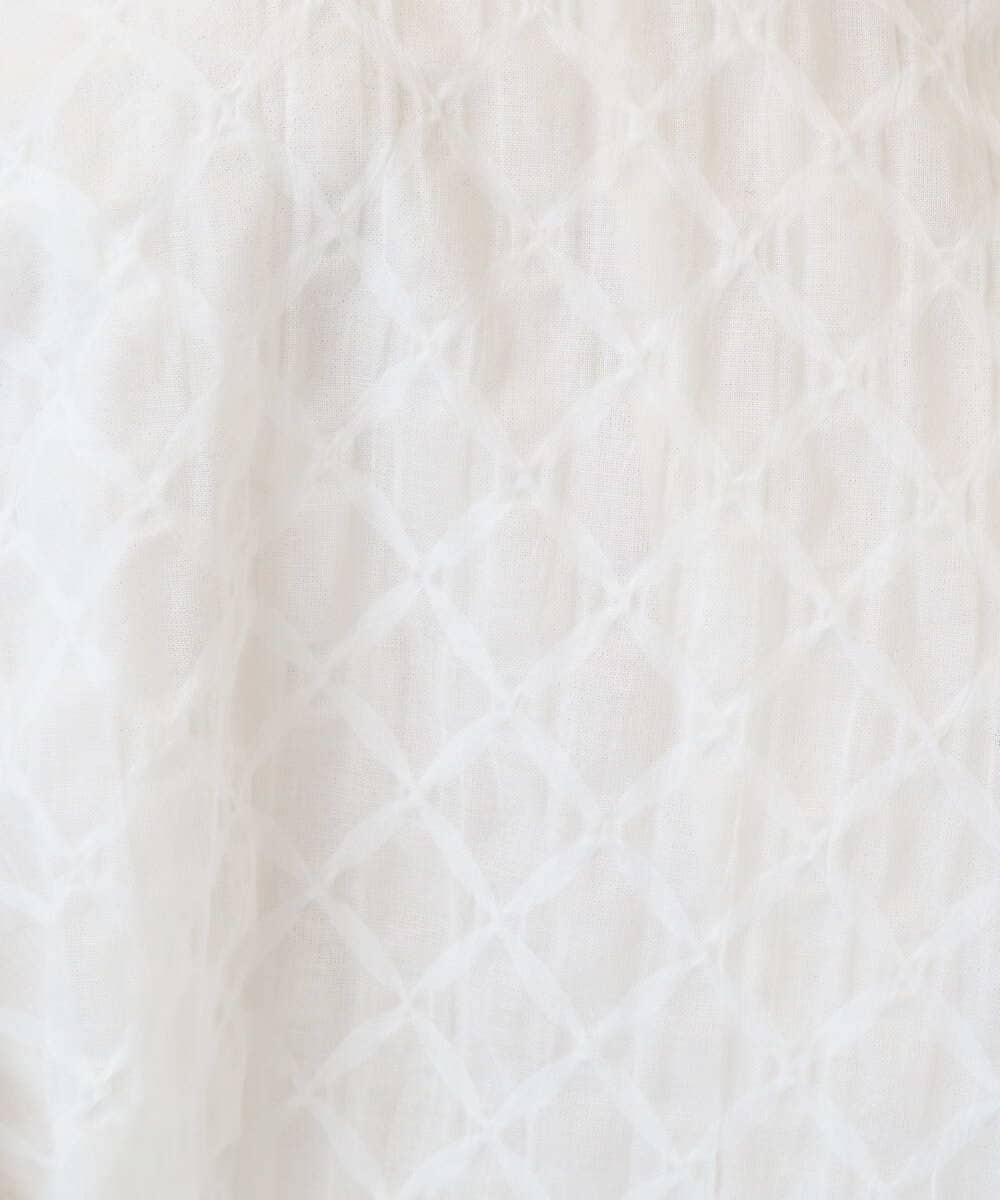 NGBGE45250 GIANNI LO GIUDICE(ジャンニ ロ ジュディチェ) [洗える]塩縮加工ダイヤ柄ブラウス ホワイト