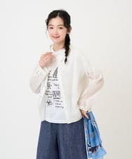 NGBGE45250 GIANNI LO GIUDICE(ジャンニ ロ ジュディチェ) [洗える]塩縮加工ダイヤ柄ブラウス ホワイト