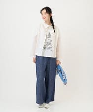 NGBGE45250 GIANNI LO GIUDICE(ジャンニ ロ ジュディチェ) [洗える]塩縮加工ダイヤ柄ブラウス ホワイト