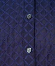 NGBGE46270 GIANNI LO GIUDICE(ジャンニ ロ ジュディチェ) [洗える]塩縮ダイヤ柄フード衿ブラウス ネイビー