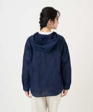 NGBGE46270 GIANNI LO GIUDICE(ジャンニ ロ ジュディチェ) [洗える]塩縮ダイヤ柄フード衿ブラウス ネイビー