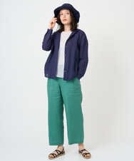 NGBGE46270 GIANNI LO GIUDICE(ジャンニ ロ ジュディチェ) [洗える]塩縮ダイヤ柄フード衿ブラウス ネイビー