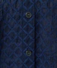 NGBGE46270 GIANNI LO GIUDICE(ジャンニ ロ ジュディチェ) [洗える]塩縮ダイヤ柄フード衿ブラウス ネイビー