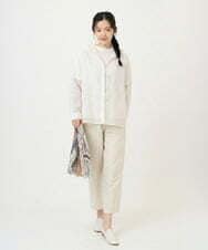 NGBGE46270 GIANNI LO GIUDICE(ジャンニ ロ ジュディチェ) [洗える]塩縮ダイヤ柄フード衿ブラウス ネイビー