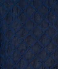 NGBGE46270 GIANNI LO GIUDICE(ジャンニ ロ ジュディチェ) [洗える]塩縮ダイヤ柄フード衿ブラウス ネイビー