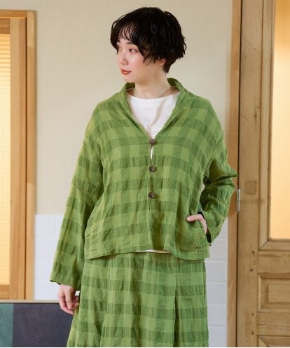NGBGE53360 GIANNI LO GIUDICE [洗える]シャドーチェックブラウス