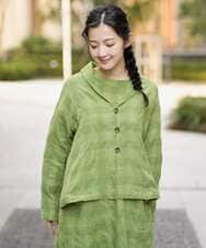 NGBGE53360 GIANNI LO GIUDICE(ジャンニ ロ ジュディチェ) [洗える]シャドーチェックブラウス グリーン