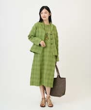 NGBGE53360 GIANNI LO GIUDICE(ジャンニ ロ ジュディチェ) [洗える]シャドーチェックブラウス グリーン