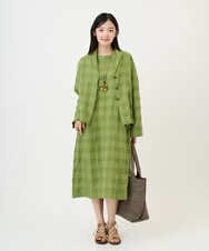 NGBGE53360 GIANNI LO GIUDICE(ジャンニ ロ ジュディチェ) [洗える]シャドーチェックブラウス グリーン