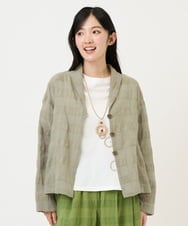 NGBGE53360 GIANNI LO GIUDICE(ジャンニ ロ ジュディチェ) [洗える]シャドーチェックブラウス ベージュ