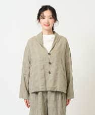 NGBGE53360 GIANNI LO GIUDICE(ジャンニ ロ ジュディチェ) [洗える]シャドーチェックブラウス ベージュ