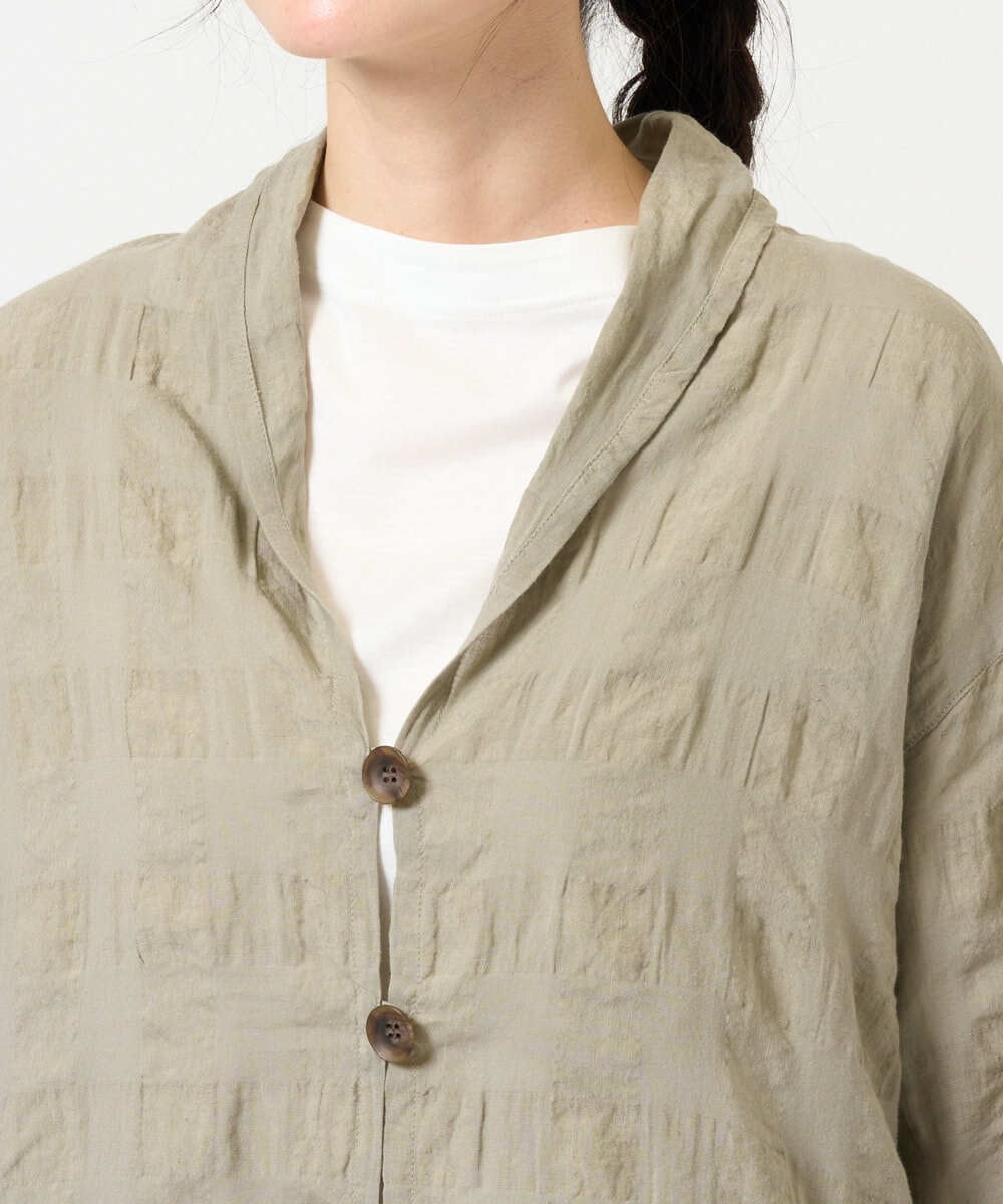 NGBGE53360 GIANNI LO GIUDICE(ジャンニ ロ ジュディチェ) [洗える]シャドーチェックブラウス ベージュ