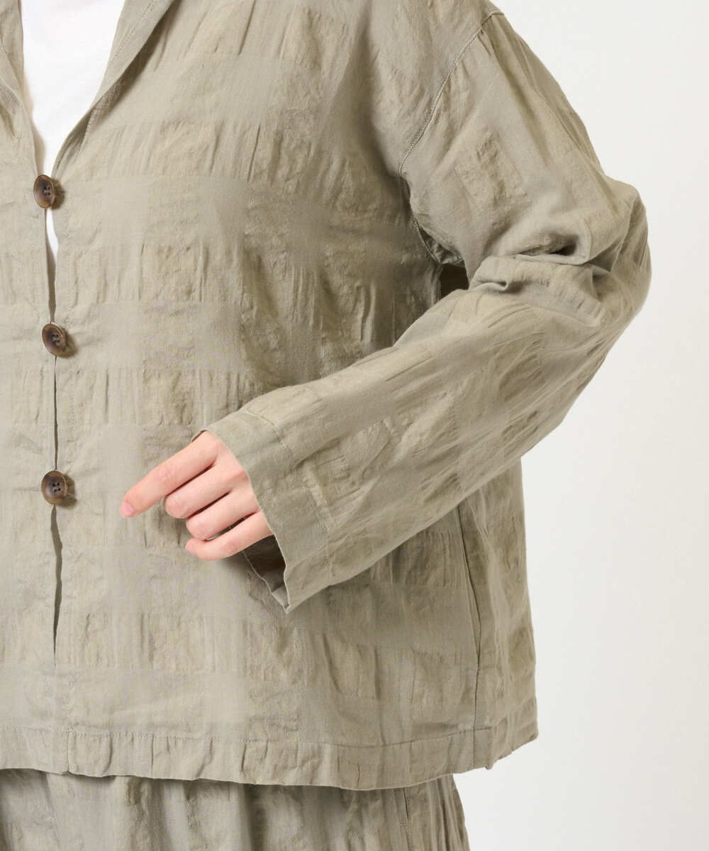 NGBGE53360 GIANNI LO GIUDICE(ジャンニ ロ ジュディチェ) [洗える]シャドーチェックブラウス ベージュ