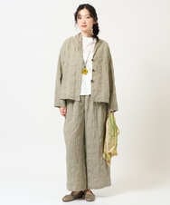 NGBGE53360 GIANNI LO GIUDICE(ジャンニ ロ ジュディチェ) [洗える]シャドーチェックブラウス ベージュ