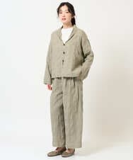 NGBGE53360 GIANNI LO GIUDICE(ジャンニ ロ ジュディチェ) [洗える]シャドーチェックブラウス ベージュ