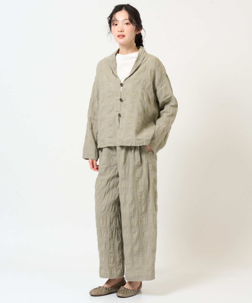 NGBGE53360 GIANNI LO GIUDICE(ジャンニ ロ ジュディチェ) [洗える]シャドーチェックブラウス ベージュ