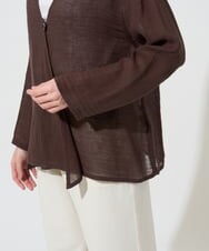 NGBGE54270 GIANNI LO GIUDICE(ジャンニ ロ ジュディチェ) [洗える]リネンからみ織りカーディガン ブラウン