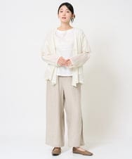 NGBGE54270 GIANNI LO GIUDICE(ジャンニ ロ ジュディチェ) [洗える]リネンからみ織りカーディガン ブラウン