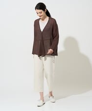 NGBGE54270 GIANNI LO GIUDICE(ジャンニ ロ ジュディチェ) [洗える]リネンからみ織りカーディガン ブラウン