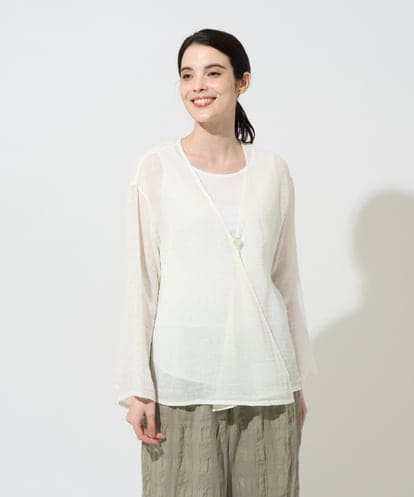 NGBGE54270 GIANNI LO GIUDICE [洗える]リネンからみ織りカーディガン