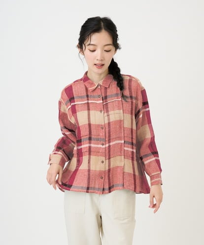 NGBGE56360 GIANNI LO GIUDICE [洗える・日本製]先染めチェックブラウス