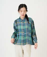 NGBGE56360 GIANNI LO GIUDICE(ジャンニ ロ ジュディチェ) [洗える・日本製]先染めチェックブラウス グリーン