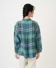 NGBGE56360 GIANNI LO GIUDICE(ジャンニ ロ ジュディチェ) [洗える・日本製]先染めチェックブラウス グリーン