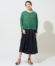 NGBGE57290 GIANNI LO GIUDICE(ジャンニ ロ ジュディチェ) [洗える]からみ織りドット刺繍ドルマンブラウス グリーン