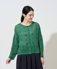 NGBGE57290 GIANNI LO GIUDICE(ジャンニ ロ ジュディチェ) [洗える]からみ織りドット刺繍ドルマンブラウス グリーン