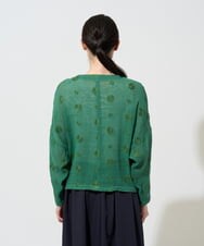 NGBGE57290 GIANNI LO GIUDICE(ジャンニ ロ ジュディチェ) [洗える]からみ織りドット刺繍ドルマンブラウス グリーン