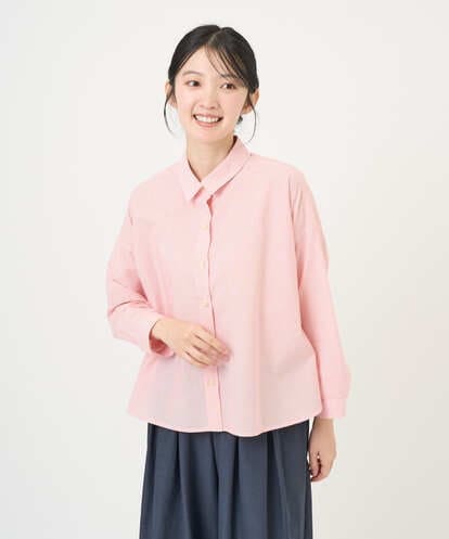 NGBGF21230 GIANNI LO GIUDICE [洗える・日本製]コットンシャーリングストライプブラウス