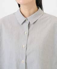 NGBGF21230 GIANNI LO GIUDICE(ジャンニ ロ ジュディチェ) [洗える・日本製]コットンシャーリングストライプブラウス ダークグレー