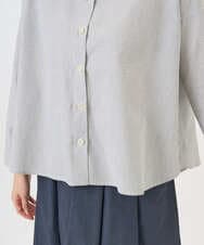 NGBGF21230 GIANNI LO GIUDICE(ジャンニ ロ ジュディチェ) [洗える・日本製]コットンシャーリングストライプブラウス ダークグレー