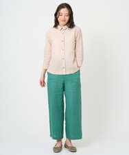 NGBGF48230 GIANNI LO GIUDICE(ジャンニ ロ ジュディチェ) [洗える・日本製]コットンシャーリングストライプブラウス オレンジベージュ