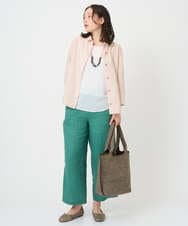 NGBGF48230 GIANNI LO GIUDICE(ジャンニ ロ ジュディチェ) [洗える・日本製]コットンシャーリングストライプブラウス オレンジベージュ