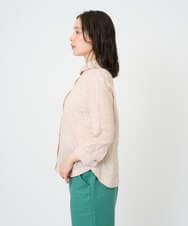 NGBGF48230 GIANNI LO GIUDICE(ジャンニ ロ ジュディチェ) [洗える・日本製]コットンシャーリングストライプブラウス オレンジベージュ