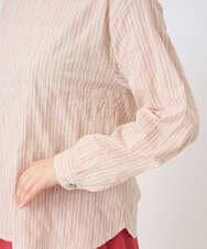 NGBGF49210 GIANNI LO GIUDICE(ジャンニ ロ ジュディチェ) [洗える・日本製]コットンシャーリングストライププルオーバーブラウス オレンジベージュ