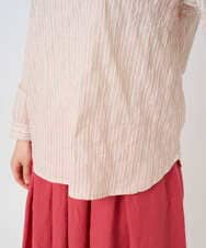 NGBGF49210 GIANNI LO GIUDICE(ジャンニ ロ ジュディチェ) [洗える・日本製]コットンシャーリングストライププルオーバーブラウス オレンジベージュ