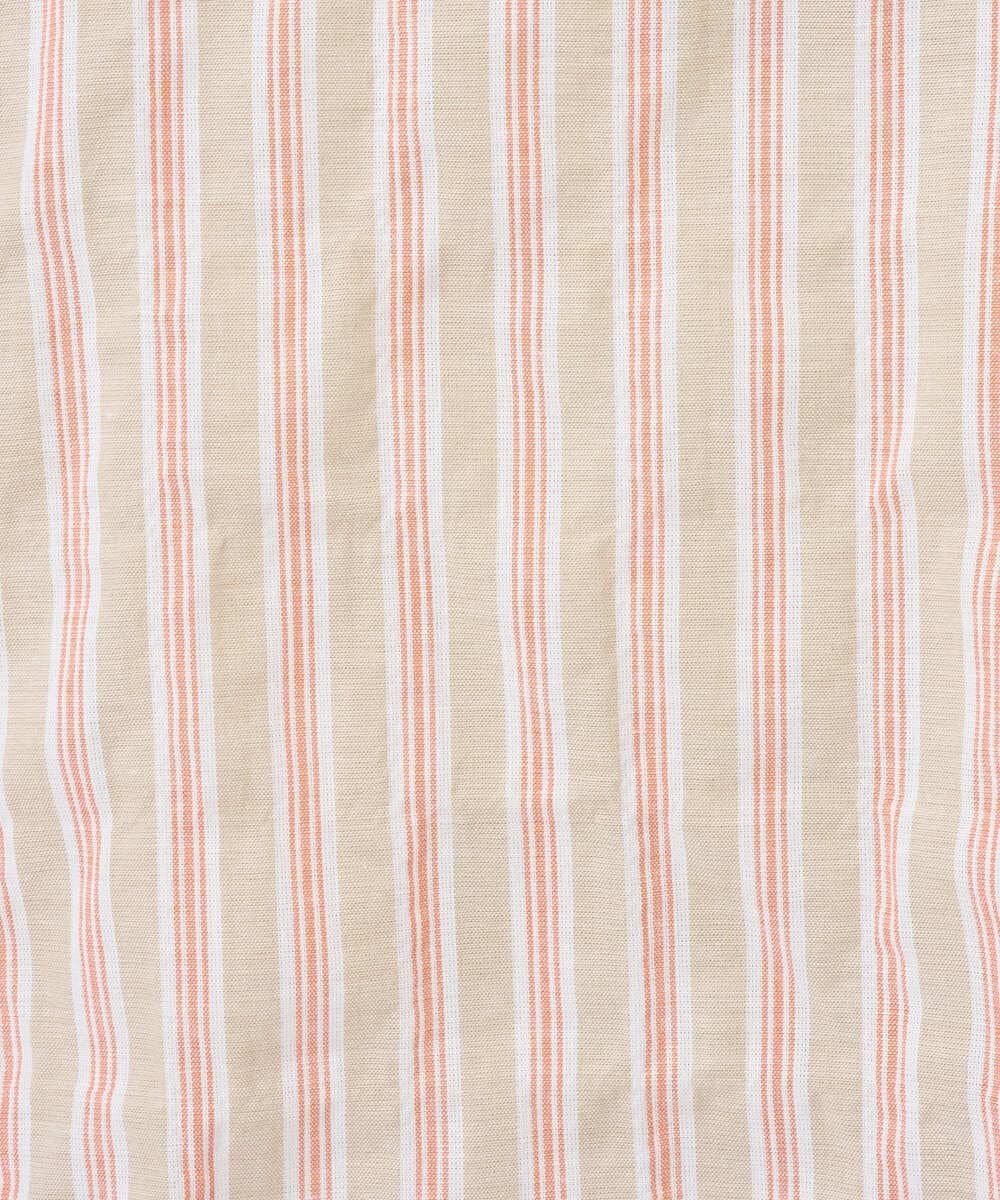 NGBGF49210 GIANNI LO GIUDICE(ジャンニ ロ ジュディチェ) [洗える・日本製]コットンシャーリングストライププルオーバーブラウス オレンジベージュ