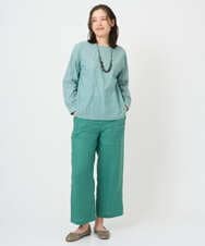 NGBGF49210 GIANNI LO GIUDICE(ジャンニ ロ ジュディチェ) [洗える・日本製]コットンシャーリングストライププルオーバーブラウス オレンジベージュ