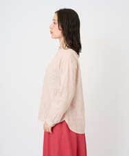 NGBGF49210 GIANNI LO GIUDICE(ジャンニ ロ ジュディチェ) [洗える・日本製]コットンシャーリングストライププルオーバーブラウス オレンジベージュ