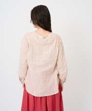 NGBGF49210 GIANNI LO GIUDICE(ジャンニ ロ ジュディチェ) [洗える・日本製]コットンシャーリングストライププルオーバーブラウス オレンジベージュ