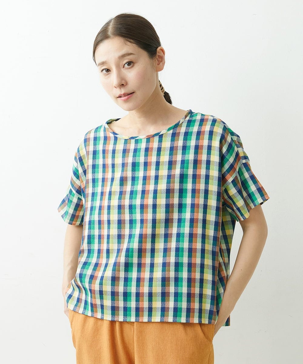 NGBGS04230 GIANNI LO GIUDICE [洗える・日本製]ナイアガラチェックブラウス