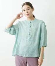 NGBGS30230 GIANNI LO GIUDICE(ジャンニ ロ ジュディチェ) [洗える]ローンエンブロイダリー刺繍ブラウス グリーン