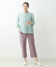 NGBGS30230 GIANNI LO GIUDICE(ジャンニ ロ ジュディチェ) [洗える]ローンエンブロイダリー刺繍ブラウス グリーン