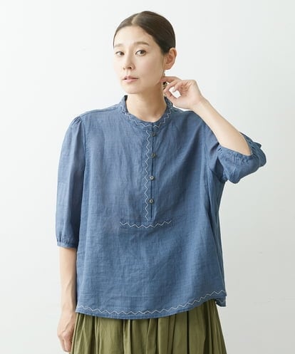 NGBGS30230  [洗える]ローンエンブロイダリー刺繍ブラウス