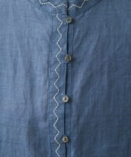 NGBGS30230 GIANNI LO GIUDICE(ジャンニ ロ ジュディチェ) [洗える]ローンエンブロイダリー刺繍ブラウス ブルー