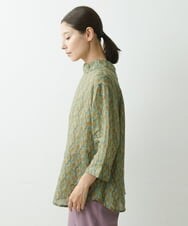 NGBGS31240 GIANNI LO GIUDICE(ジャンニ ロ ジュディチェ) [洗える]トライバル柄リネンブラウス グリーン